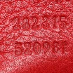 Gucci Red Leather Diana Bamboo Handle Hobo