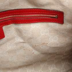 Gucci Red Leather Diana Bamboo Handle Hobo