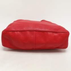 Gucci Red Leather Diana Bamboo Handle Hobo