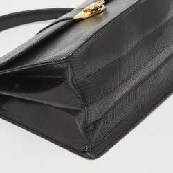 Gucci Black Lizard Vintage Top Handle Bag
