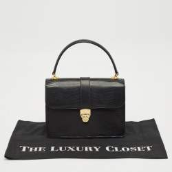Gucci Black Lizard Vintage Top Handle Bag