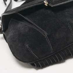 Gucci Black Suede Nouveau Fringe Crossbody Bag