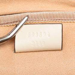 Gucci White Mini GG Marmont Matelasse Leather Round Backpack