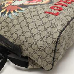 Gucci Beige GG Soft Supreme Canvas Angry Cat Print Backpacks