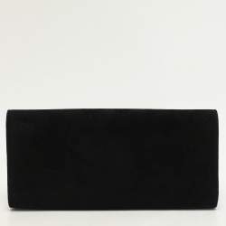 Pre Owned Gucci Black Crystal Embellished Suede Interlocking G Broadway Clutch
