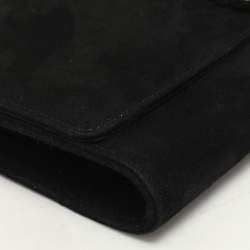 Pre Owned Gucci Black Crystal Embellished Suede Interlocking G Broadway Clutch