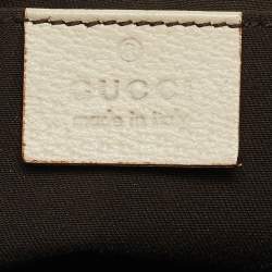 Pre Owned Gucci Off White/Beige GG Canvas Abbey D-Ring Pochette