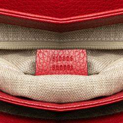 Gucci Red Medium Dollar Calf Interlocking G Satchel