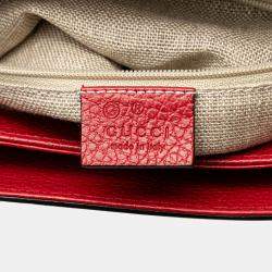 Gucci Red Medium Dollar Calf Interlocking G Satchel
