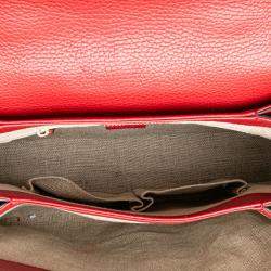 Gucci Red Medium Dollar Calf Interlocking G Satchel