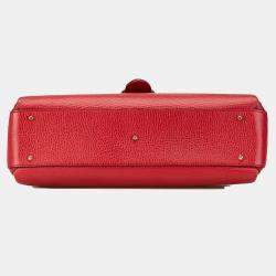 Gucci Red Medium Dollar Calf Interlocking G Satchel