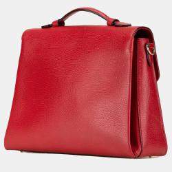 Gucci Red Medium Dollar Calf Interlocking G Satchel