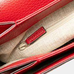 Gucci Red Medium Dollar Calf Interlocking G Satchel