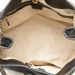 Gucci Black Medium Leather Soho Chain Tote