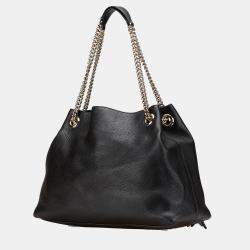 Gucci Black Medium Leather Soho Chain Tote