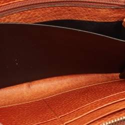 Gucci Orange Guccissima Leather Bamboo Tassel Zip Around Wallet
