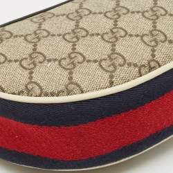 Gucci Off White/Beige GG Supreme Canvas Mini Web Ophidia Shoulder Bag