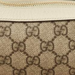 Gucci Off White/Beige GG Supreme Canvas Mini Web Ophidia Shoulder Bag
