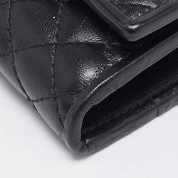 Gucci Black Quilted Leather Web GG Marmont Continental Wallet