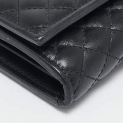 Gucci Black Quilted Leather Web GG Marmont Continental Wallet