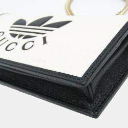 Gucci Black, Off White Leather Adidas Wallet on Chain 
