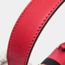 Gucci Red Leather Sylvie Shoulder Bag 