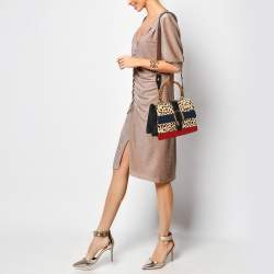 Gucci Multicolor Calf Hair and Leather Medium Dionysus Bamboo Top Handle Bag