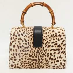 Gucci Multicolor Calf Hair and Leather Medium Dionysus Bamboo Top Handle Bag