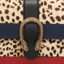 Gucci Multicolor Calf Hair and Leather Medium Dionysus Bamboo Top Handle Bag