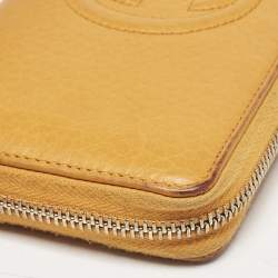 Gucci Orange Leather Soho Zip Continental Wallet