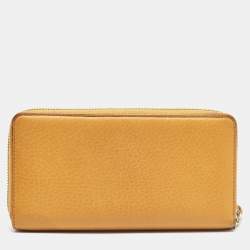 Gucci Orange Leather Soho Zip Continental Wallet