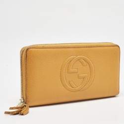 Gucci Orange Leather Soho Zip Continental Wallet
