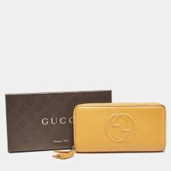 Gucci Orange Leather Soho Zip Continental Wallet
