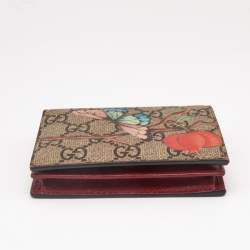 Gucci Beige GG Supreme Canvas and Leather Tian Card Case