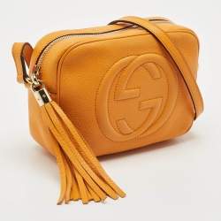 Gucci Mustard Leather Small Soho Disco Crossbody Bag