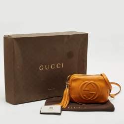 Gucci Mustard Leather Small Soho Disco Crossbody Bag