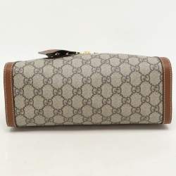 Gucci Brown/Beige GG Supreme Canvas and Leather Small Padlock Shoulder Bag