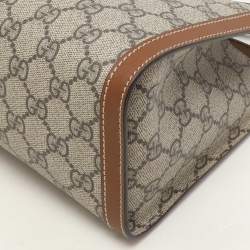 Gucci Brown/Beige GG Supreme Canvas and Leather Small Padlock Shoulder Bag