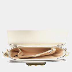 Pre Owned Gucci White Leather 1955 Horsebit Shoulder Bag