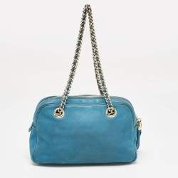 Gucci Blue Nubuck Medium Soho Chain Shoulder Bag