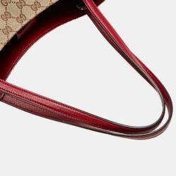 Gucci Brown Red GG Canvas Horsebit 1955 Tote