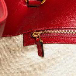 Gucci Brown Red GG Canvas Horsebit 1955 Tote