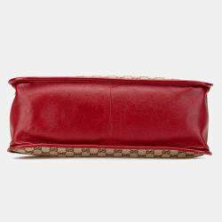Gucci Brown Red GG Canvas Horsebit 1955 Tote