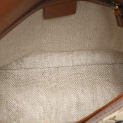Gucci Beige/Brown GG Canvas and Leather Lady Web Flap Crossbody Bag