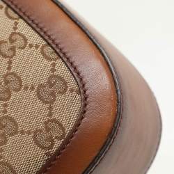 Gucci Beige/Brown GG Canvas and Leather Lady Web Flap Crossbody Bag