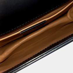 Pre Owned Gucci Black Leather Broadway Metal B Shoulder Bag