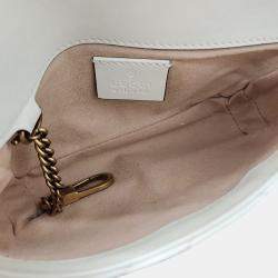 Gucci Cream Leather Matrace Super Mini crossbody Bag