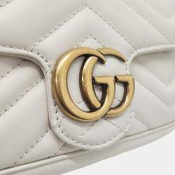 Gucci Cream Leather Matrace Super Mini crossbody Bag