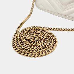 Gucci Cream Leather Matrace Super Mini crossbody Bag