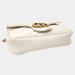 Gucci Cream Leather Matrace Super Mini crossbody Bag